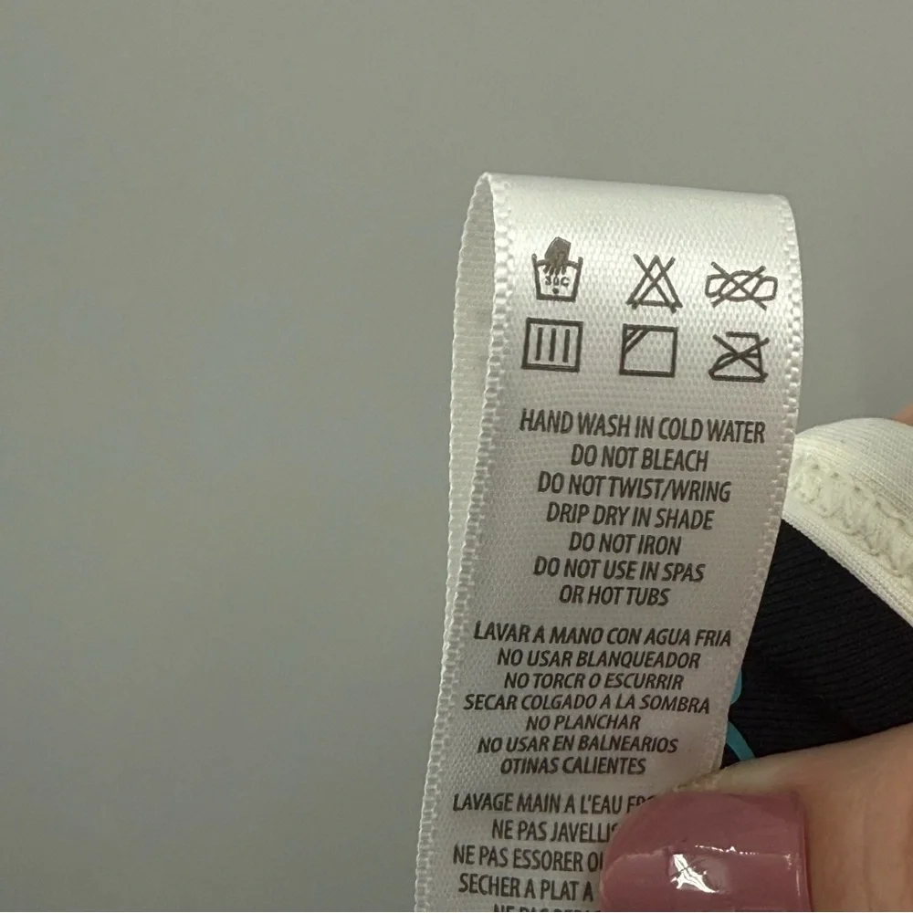 NWT Coco Reef V-Neck Notch Black With White Trim Minimalist Swimsuit Size 36DD - Picture 12 of 12